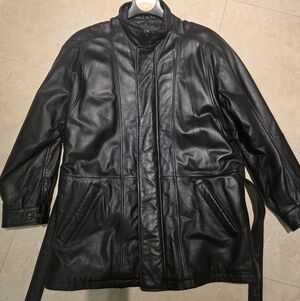 LEATHER COAT With Insulated Lining  Brand New. Outside Hand Pockets